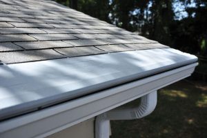 Close-up view of gutter guards